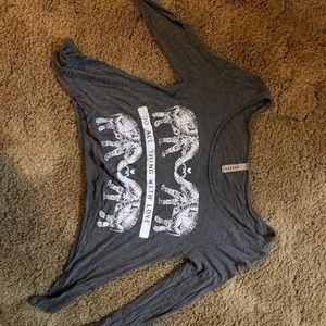 Elephant long sleeve crop shirt